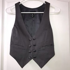 H&M solid gray tuxedo vest